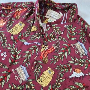 Reyn Spooner Dietrich‎ Varez Kona Coffee Hawaiian Shirt men Med vintage